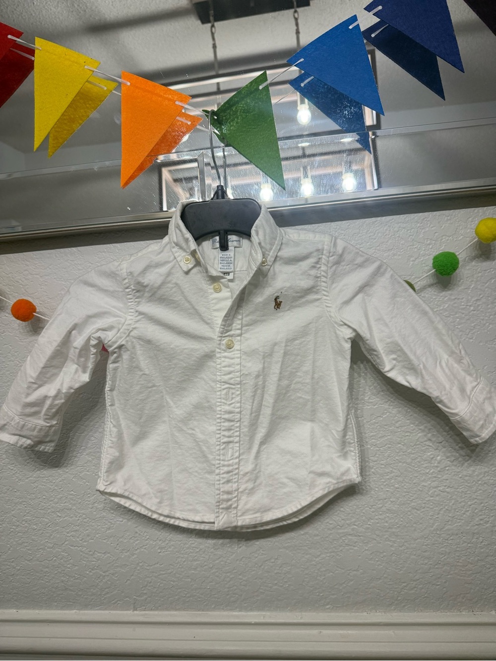 Ralph Lauren White Button-Down Baby Shirt